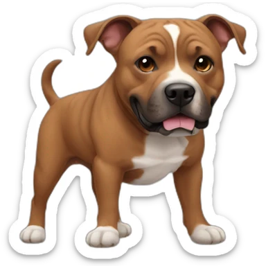 Brown staffordshire bullterrier sticker