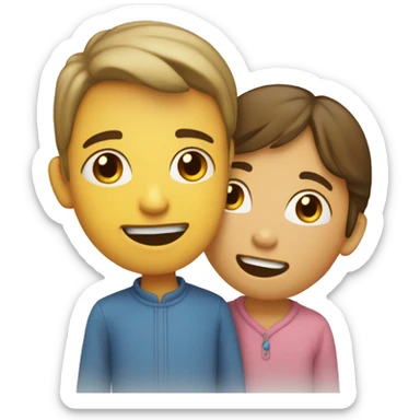 Un garçon et une fille qui s’embrassent  sur la bouche sticker