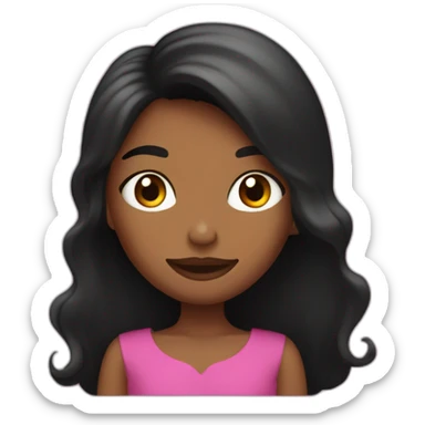 mujer con pelo negro y pestañas y uñas largas dando un corazón sticker