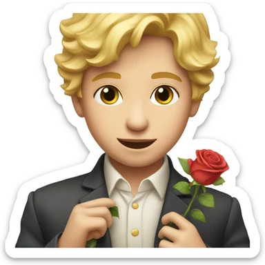 Little prince with a rose sticker