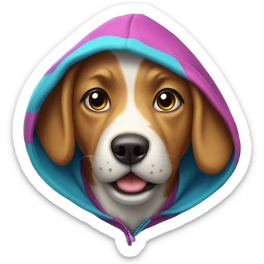 ￼Dog Wearing a hoodie sticker