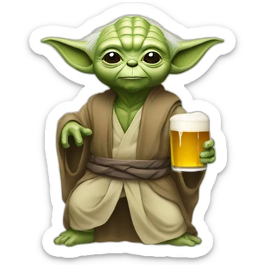 Yoda qui bois une bière  sticker