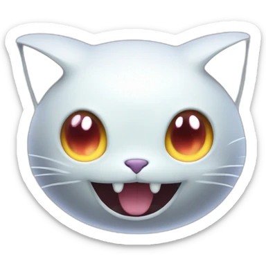 spooky cartoon ghost kitty like pokemon floating in the air sticker