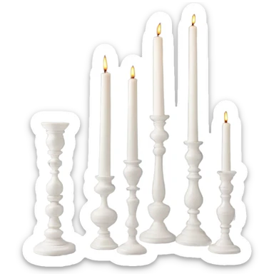 Bunch candlesticks white  sticker