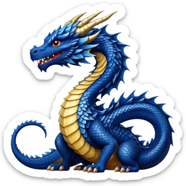 majestic Navy blue dragon sticker