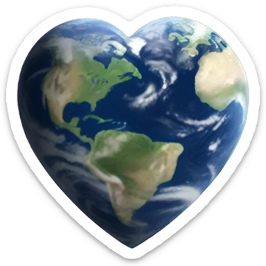 Heart going from earth to the moon  sticker
