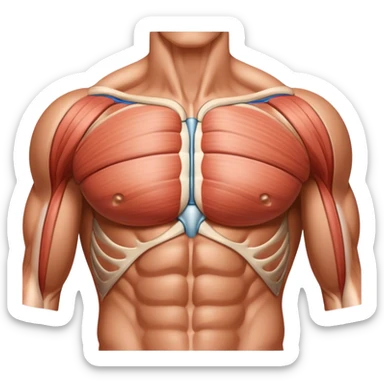 Pectoralis major muscle anatomy sticker
