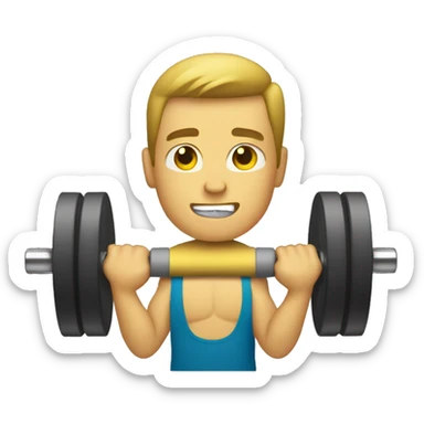 guy doing shoulder press with dumbbells. yellow skintone sticker