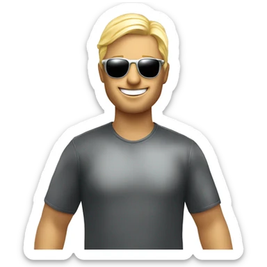 blond digital manager with silver sun glasses celebrating his birthday in Italy sticker