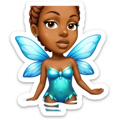 full body water fairy with brown skin sticker