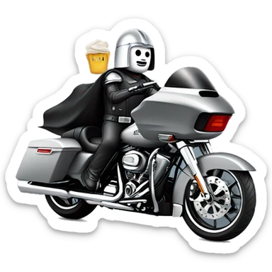 TinMan riding black Harley road glide sticker