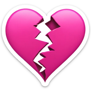 Pink broken heart sticker