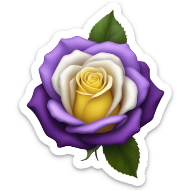 yellow white purple and black rose sticker
