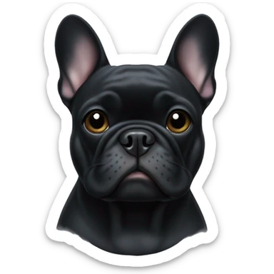 An all-black French bulldog sticker