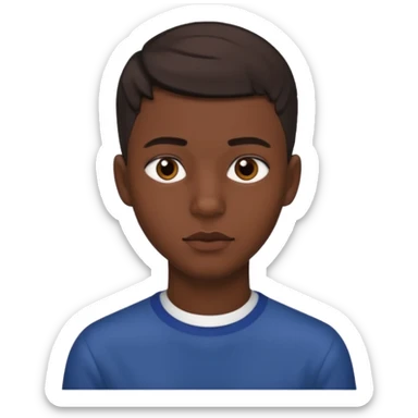 Une homme de 17 ans il a la peau noir foncé , des lèvres pulpeuses  . Il a un taper  sticker