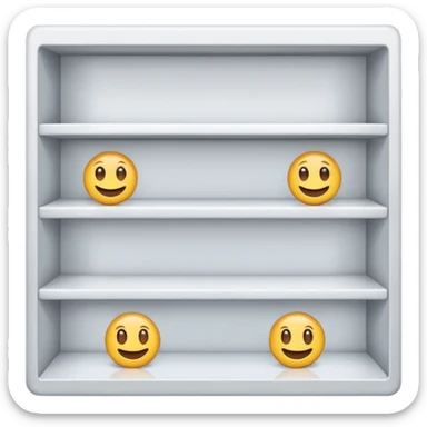 emoji of open magazine, inside the magazine there are illustrated empty shelfs sticker