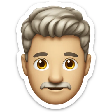 German man with gentleman's haircut sticker