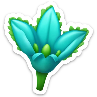 una flor azul con espinas y tallos verdes sticker
