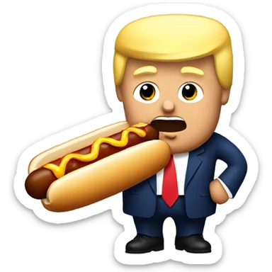 Trump eating a hot dog sticker