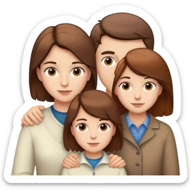 White Canadian family with brown hair NO BLACK PEOPLE sticker