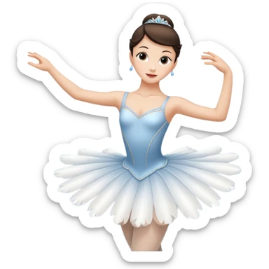 Brunette ballerina dancing swan lake sticker