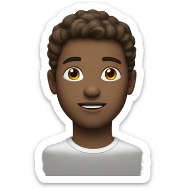 Young men, with White skin, with brown hair sticker