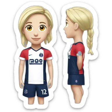 marine le pen head with psg home kit sticker