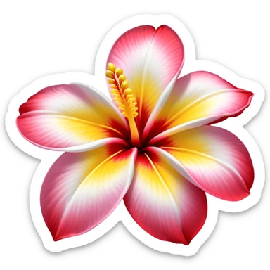 plumeria flower and hibiscus flower sticker