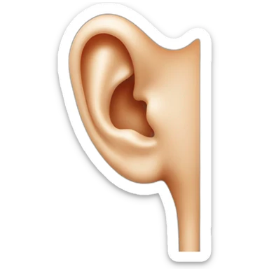 Close up of an ear, wearing a wireless earbud  sticker