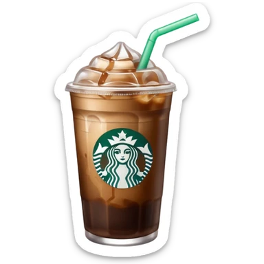 Starbuck ice coffee with ice cubes sticker