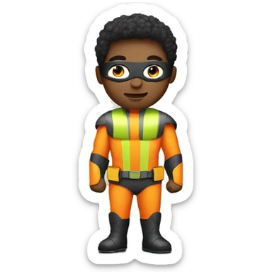 Superhero wearing high visibility reflective clothing sticker
