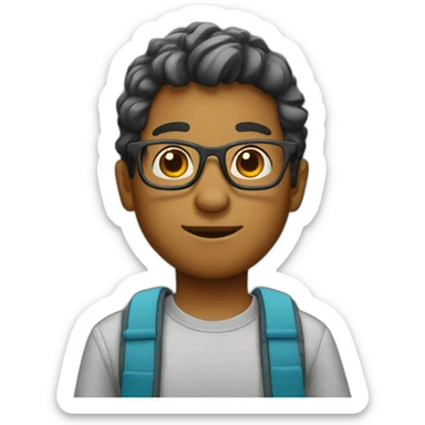 long-gair-gray-boy-with-glasses sticker