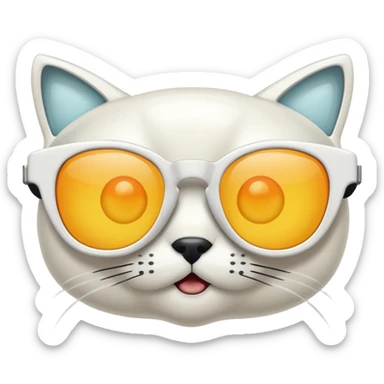 white catseye sunglasses sticker