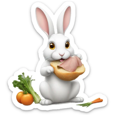 rabbit eating rabbit sticker