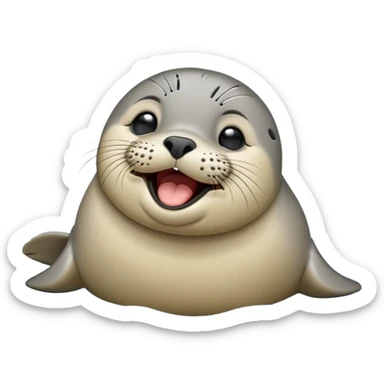 cinematic-cute-yawning-harbour-seal-portrait-emoji,-head-tilted-slightly-with-a-dramatic,-wide-open-yawn,-showcasing-a-smooth,-rounded-body-with-gently-drooping-features-and-sleepy,-half-closed-eyes,-simplified-yet-irresistibly-adorable sticker
