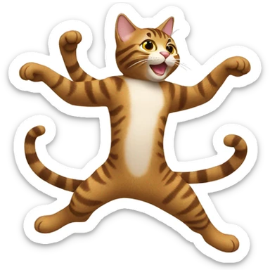 brown tabby cat dancing sticker