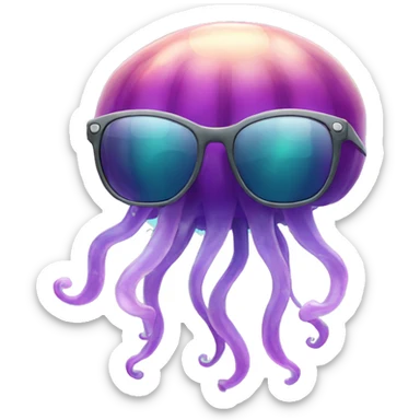 Jellyfish with sunglasses  sticker