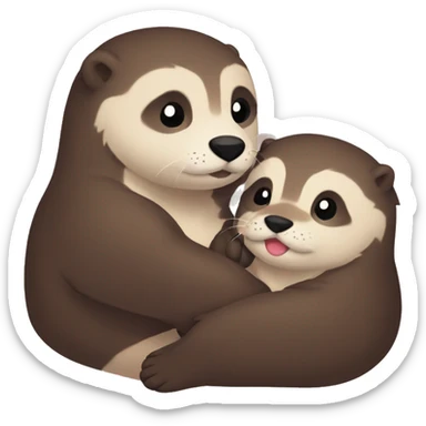 Cuddling cute otters boyfriends love sticker