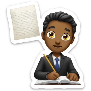 A student writing a prompt into LLM sticker