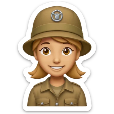 Emoji with woodland Cargo hat sticker