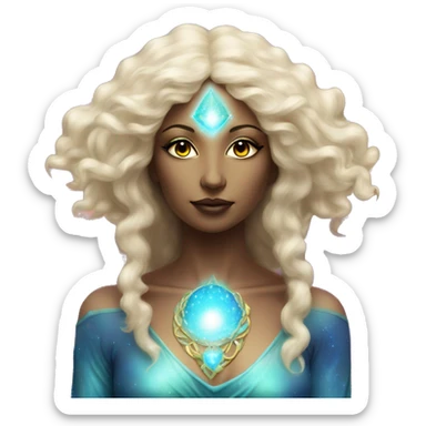 Pleiadian radiant glowing diva woman female third eye sticker
