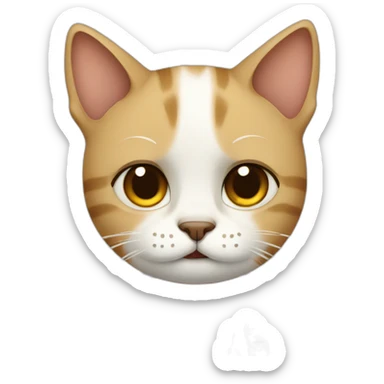 Cat doctor looks sad and cry big tears  sticker