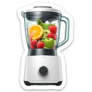 Blender with fruit sticker