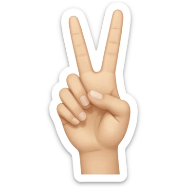 peace sign emoji but with the middle and ring fingers up not the index finger sticker