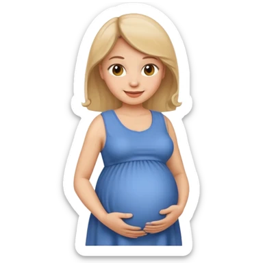 pregnant woman, light skin tone, apple emoji style sticker