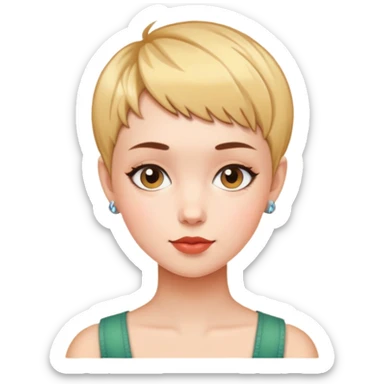 A girl with a pixie cut sticker