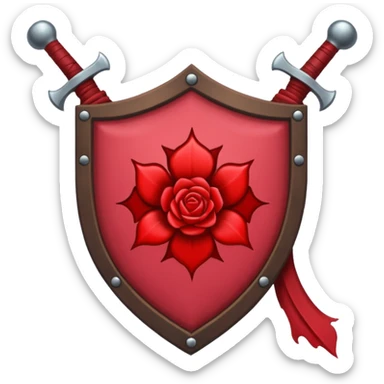 brasão sangrando medieval rosa de sangue vermelha sticker