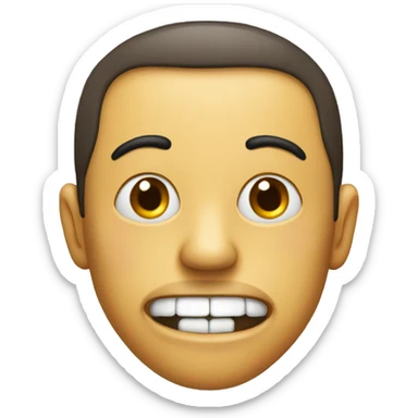 An emoji side eying with a mouth going like “eeeshh”  sticker