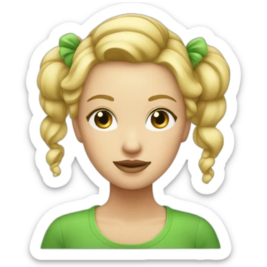 blonde avec un chignon yeux vert sticker