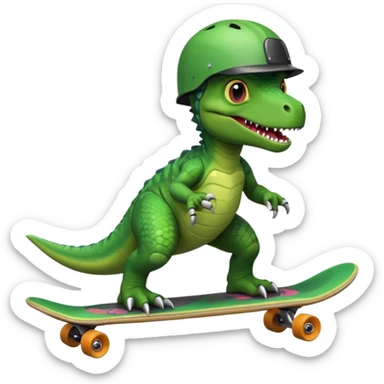 Dinosaur on a skateboard sticker